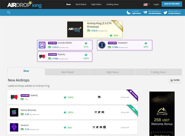 airdrop сервисы